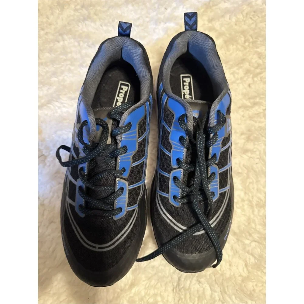 Propet Mens Sz 10.5W Ultra Black & Blue Sneakers Athletic Shoe NEW $130